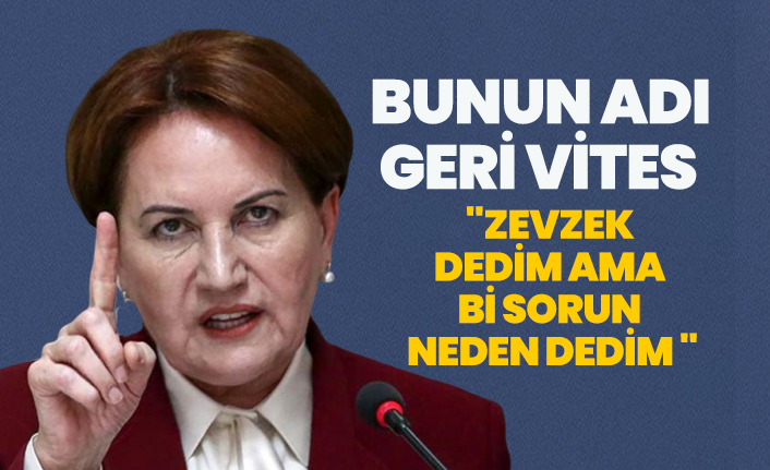 Bunun adı  geri vites!  Akşener:"Zevzek dedim ama bi sorun neden dedim "