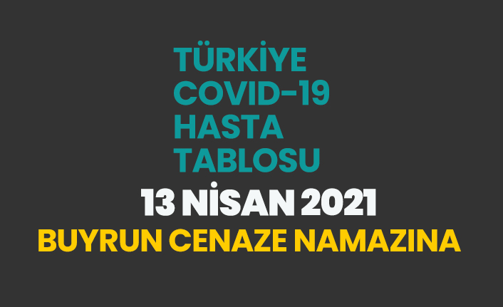 13 Nisan 2021 koronavirüs vaka tablosu açıklandı
