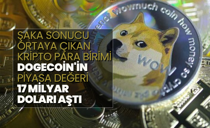 Şaka sonucu ortaya çıkan  kripto para birimi Dogecoin'in piyasa değeri 17 milyar doları aştı