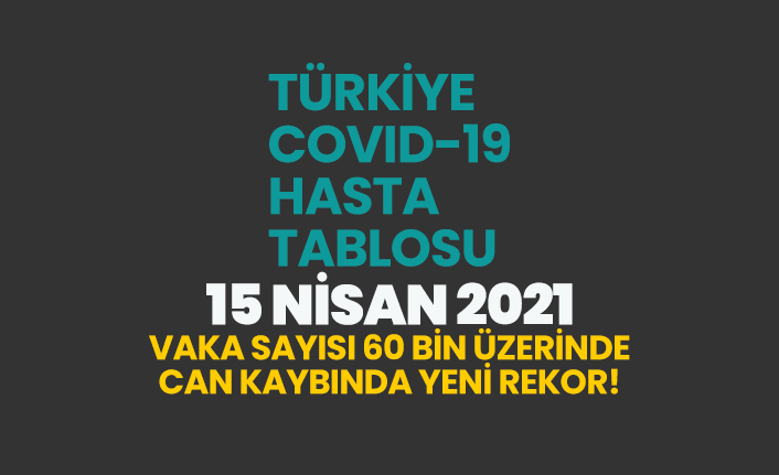 15 Nisan 2021 koronavirüs vaka tablosu açıklandı