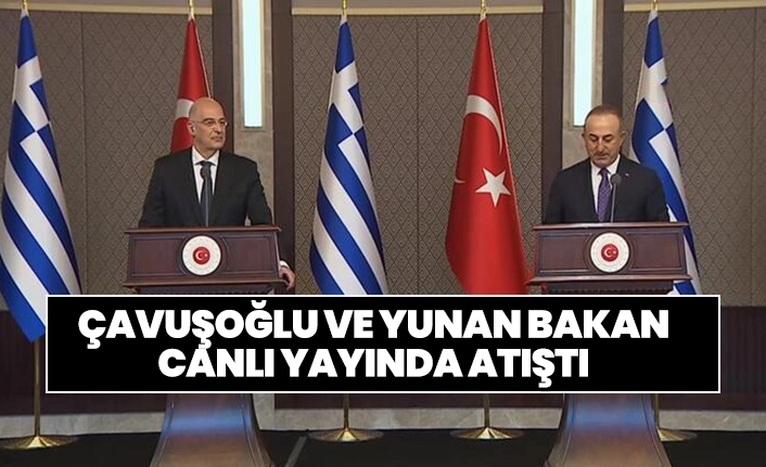 Çavuşoğlu ve Yunan Bakan canlı yayında atıştı