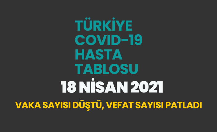 18 Nisan 2021 koronavirüs vaka tablosu açıklandı