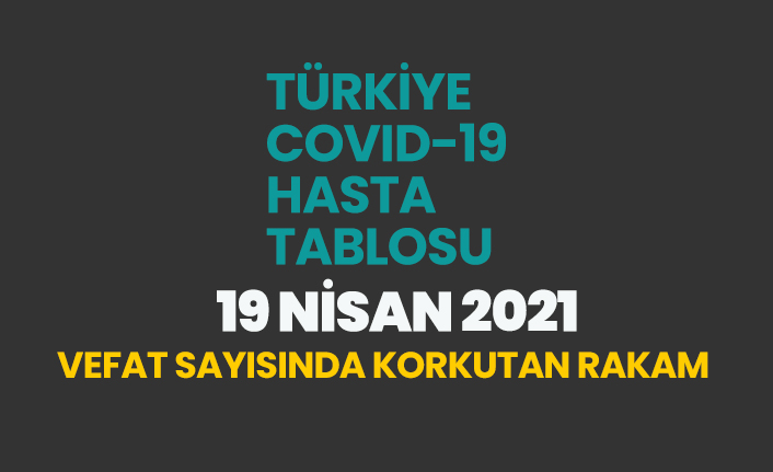 19 Nisan 2021 koronavirüs vaka tablosu açıklandı