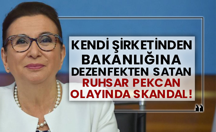 Kendi şirketinden bakanlığına dezenfekten satan Ruhsar Pekcan olayında skandal!