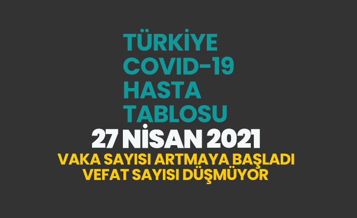 27 Nisan 2021 koronavirüs vaka tablosu açıklandı