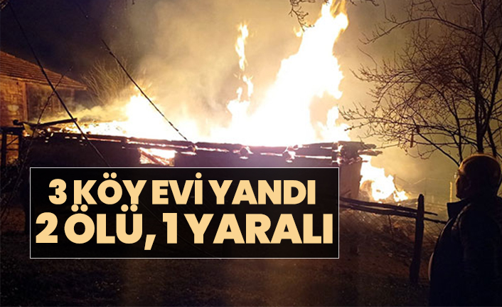 3 köy evi yandı: 2 ölü, 1 yaralı