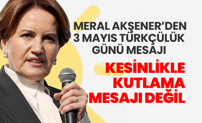 Meral Akşener’den 3 Mayıs Türkçülük Günü mesajı "Kesinlikle kutlama mesajı değil"