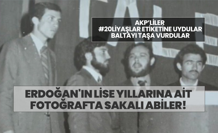 Erdoğan'ın 20'li yaşlar fotosunda Liseler arası Münazara Yarışmasında sakallı abiler