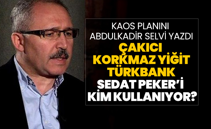 KAOS Planını Abdulkadir Selvi yazdı! Çakıcı, Korkmaz Yiğit, Türkbank "Sedat Peker’i   kim kullanıyor?"