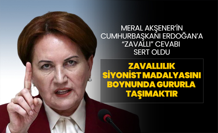 Meral Akşener’in Cumhurbaşkanı Erdoğan’a “Zavallı” cevabı  sert oldu