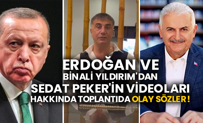 Erdoğan ve Binali Yıldırım'dan Sedat Peker'in videoları hakkında toplantıda olay sözler!