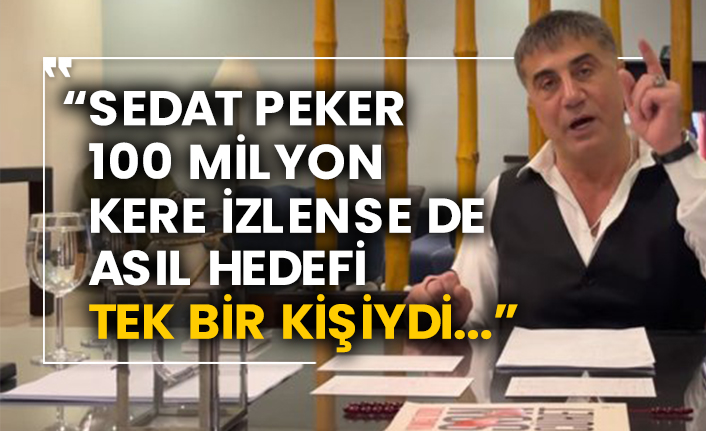 “Sedat Peker 100 milyon kere izlense de asıl hedefi tek bir kişiydi...”