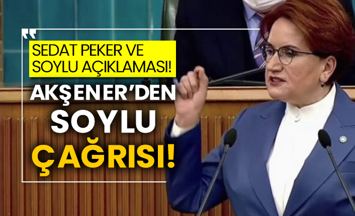 Sedat Peker ve Soylu açıklaması! Akşener’den Süleyman Soylu çağrısı!