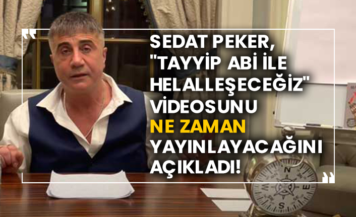 Sedat Peker, "Tayyip Abi ile Helalleşeceğiz" videosunu ne zaman yayınlayacağını açıkladı!