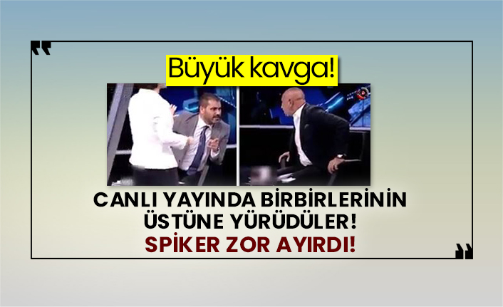 Büyük kavga! Canlı yayında birbirlerinin üstüne yürüdüler! Spiker zor ayırdı!