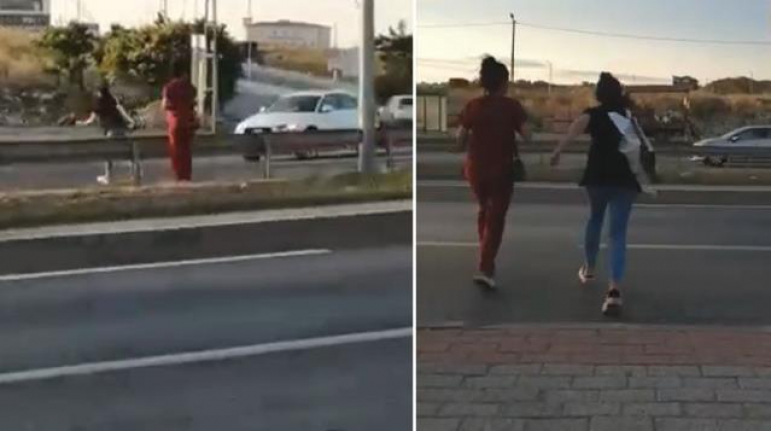 Arkadaşını dinlemedi otomobil çarptı!