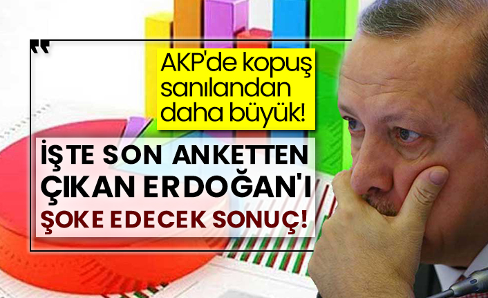 AKP'de kopuş sanılandan daha büyük! İşte son anketten çıkan Erdoğan'ı şoke edecek sonuç!