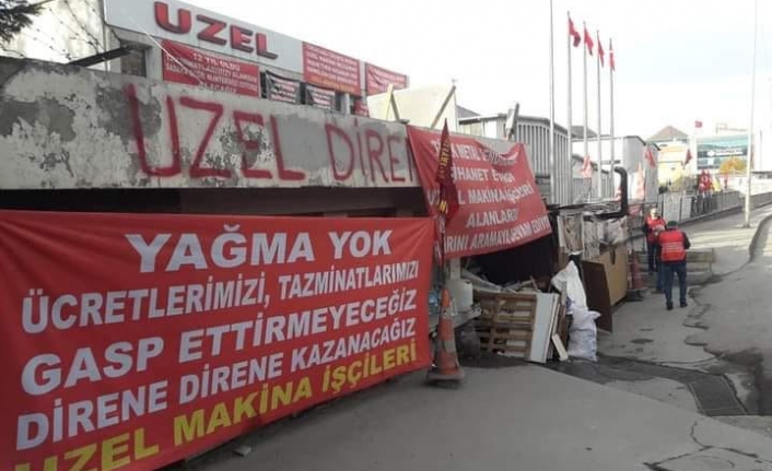 Uzel işçileri, haklarını aramaya devam ediyor