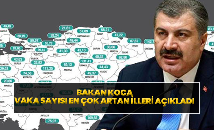 Son bir haftada vaka sayısının en çok arttığı o iller