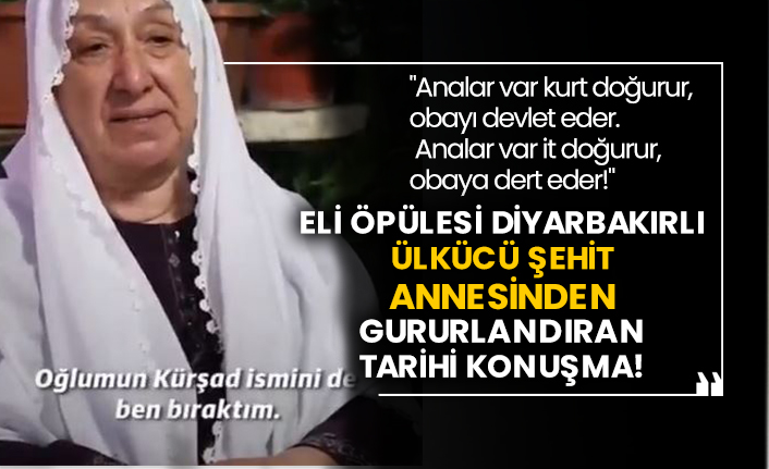Eli öpülesi Diyarbakırlı Ülkücü şehit annesinden gururlandıran tarihi konuşma!