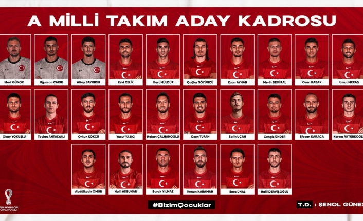 İşte A Milli Takım'ın aday kadrosu!