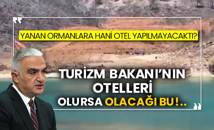 Yanan ormanlara hani otel yapılmayacaktı? Turizm Bakanı’nın otelleri olursa olacağı bu!..