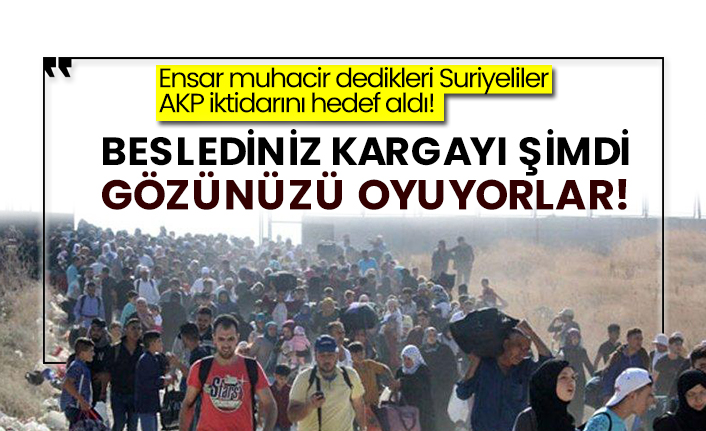 Ensar muhacir dedikleri Suriyeliler AKP iktidarını hedef aldı! Beslediniz kargayı şimdi gözünüzü oyuyorlar!