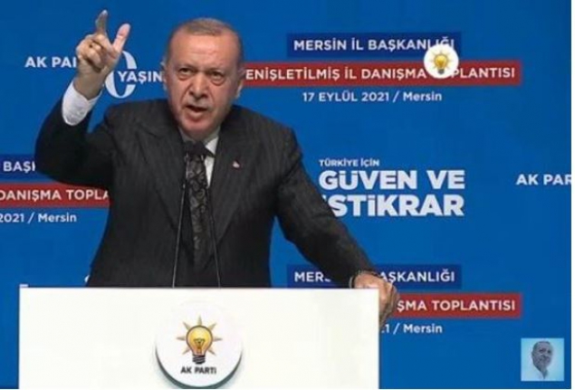 Erdoğan, Mersin’de de Rabia işareti yapmadı