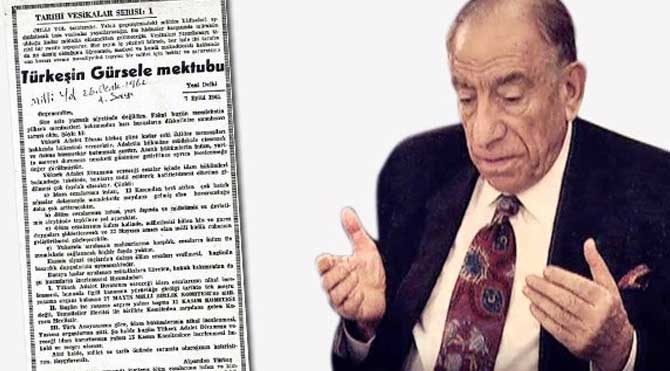 Davutoğlu'na  Alparslan Türkeş'ten Cevap Veren Mektup