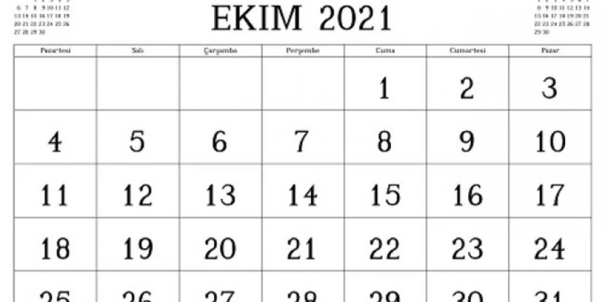 Ekim ayı önemli günler ve haftalar 2021: Ekim ayında resmi tatil var mı, hangi gün?