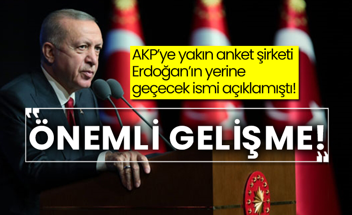 AKP’ye yakın anket şirketi Erdoğan’ın yerine geçecek ismi açıklamıştı! Önemli gelişme!