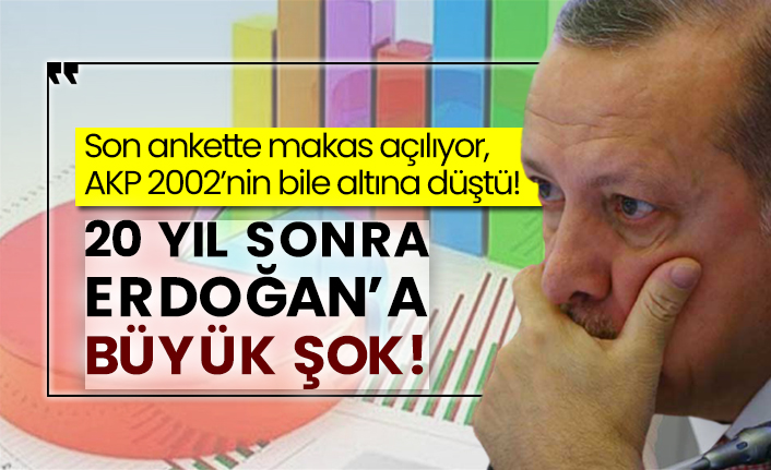 Son ankette makas açılıyor, AKP 2002’nin bile altına düştü!  20 yıl sonra Erdoğan’a büyük şok!