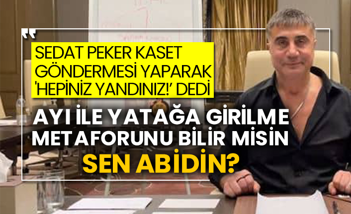 Ayı ile yatağa girilme metaforunu bilir misin sen Abidin? Sedat Peker kaset göndermesi yaparak 'hepiniz yandınız!' dedi