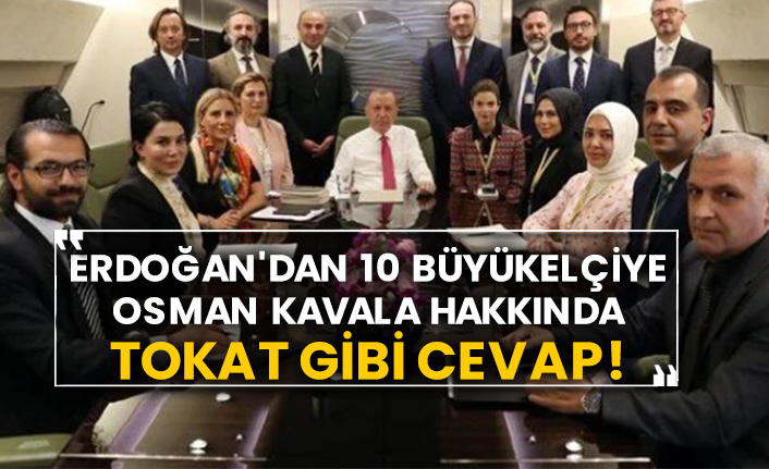 Erdoğan'dan 10 büyükelçiye Osman Kavala hakkında tokat gibi cevap!