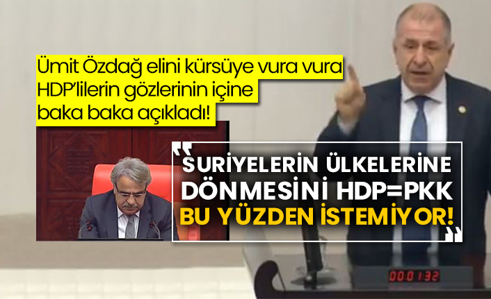 Zafer Partisi Lideri Ümit Özdağ elini kürsüye vura vura HDP’lilerin gözlerinin içine baka baka açıkladı! Suriyelerin ülkelerine dönmesini HDP=Pkk bu yüzden istemiyor!