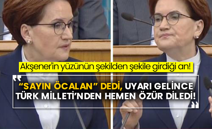 Akşener'in yüzünün şekilden şekile girdiği an! “Sayın Öcalan” dedi, uyarı gelince Türk Milleti’nden hemen özür diledi!