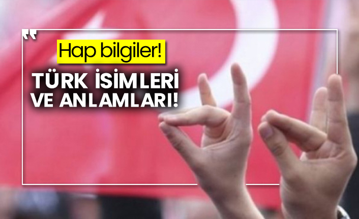 Hap bilgiler! Türk isimleri ve anlamları!
