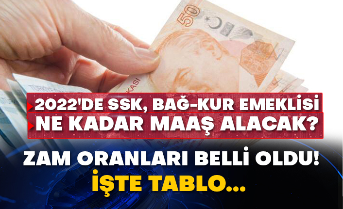 2022'de SSK, Bağ-Kur emeklisi ne kadar maaş alacak? Zam oranları belli oldu! İşte tablo...