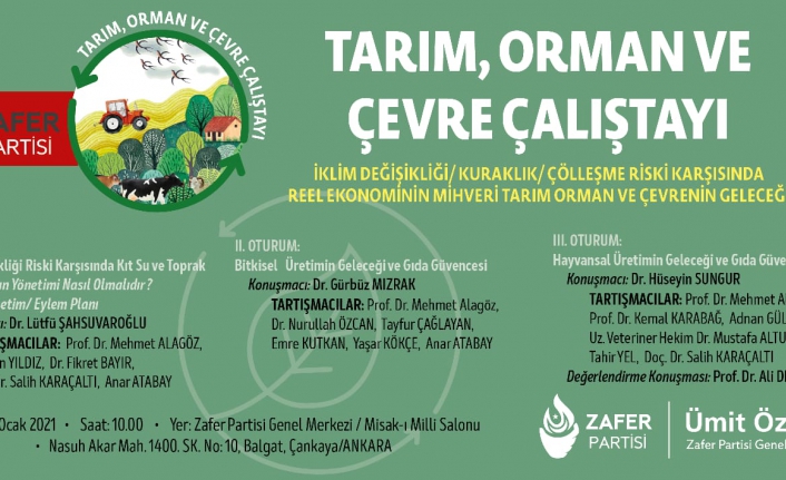 Zafer Partisi’nden Tarım, Orman ve Çevre Çalıştayı