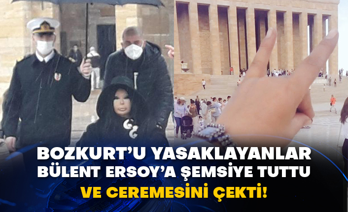 Bozkurt’u yasaklayanlar Bülent Ersoy’a şemsiye tuttu ve ceremesini çekti!