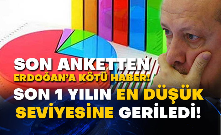 Son anketten Erdoğan’a kötü haber! Son 1 yılın en düşük seviyesine geriledi!