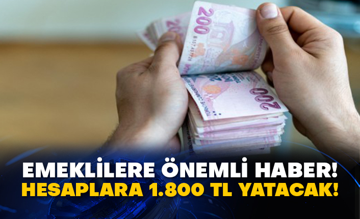 Emeklilere önemli haber! Hesaplara 1.800 TL yatacak!