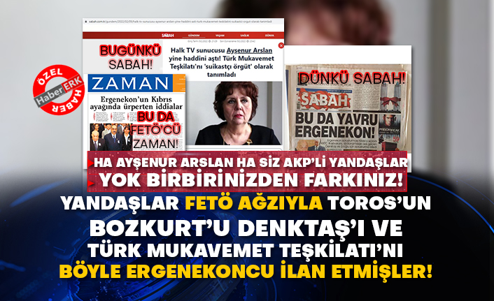 Ha Ayşenur Arslan ha siz AKP’li yandaşlar yok birbirinizden farkınız! Yandaşlar FETÖ ağzıyla Toros’un Bozkurt’u Denktaş’ı ve Türk Mukavemet Teşkilatı’nı böyle Ergenekoncu ilan etmişler!