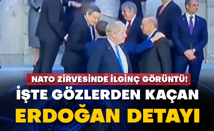NATO zirvesinde ilginç görüntü! İşte gözlerden kaçan Erdoğan detayı
