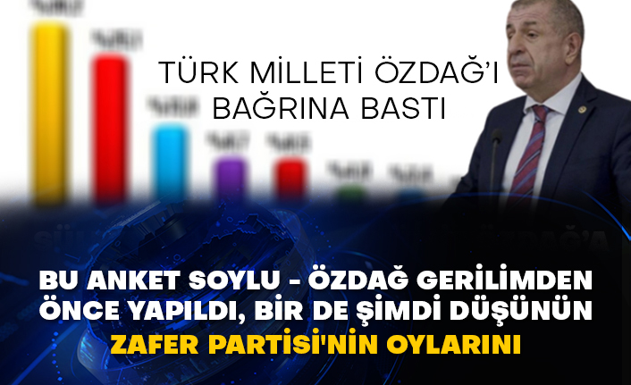 Bu anket Soylu - Özdağ gerilimden önce yapıldı, bir de şimdi düşünün Zafer Partisi'nin oylarını