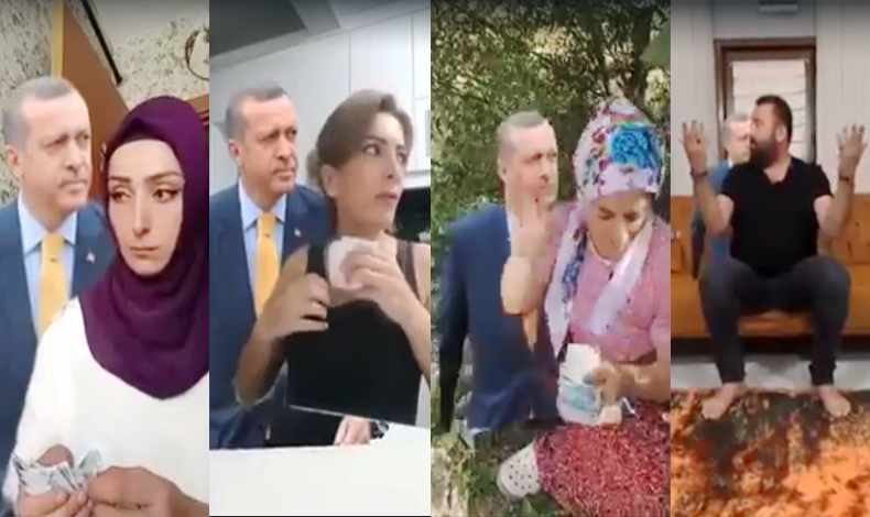 'Erdoğan'ın görünce para saklama' videosu çekenler hakkında soruşturma başlatıldı