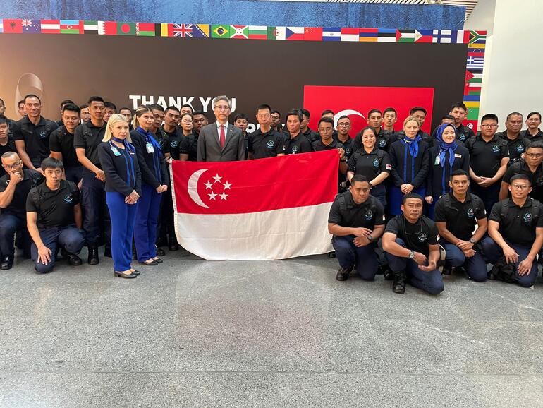 Singapur arama kurtarma ekibi İstanbul Havalimanı'ndan uğurlandı