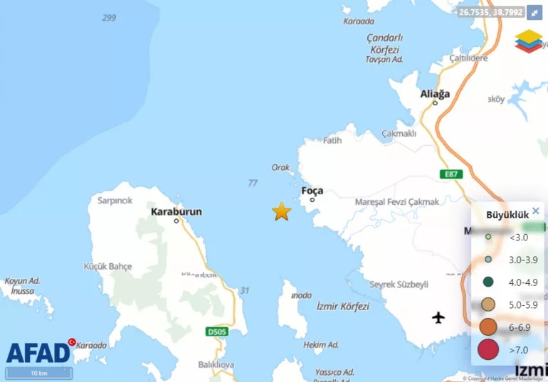 İzmir'de deprem
