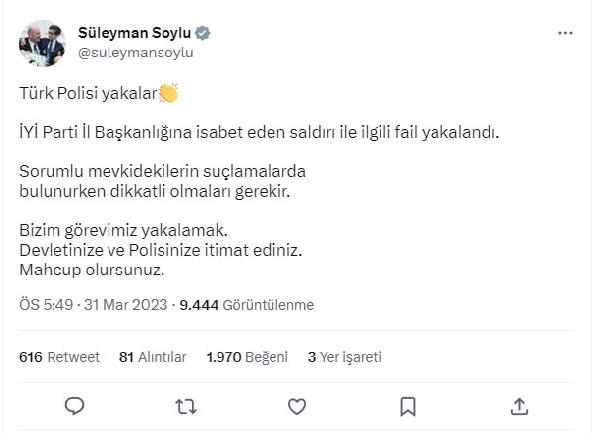 Bakan Soylu: İYİ Parti il binasına saldırı provokasyondur (2)