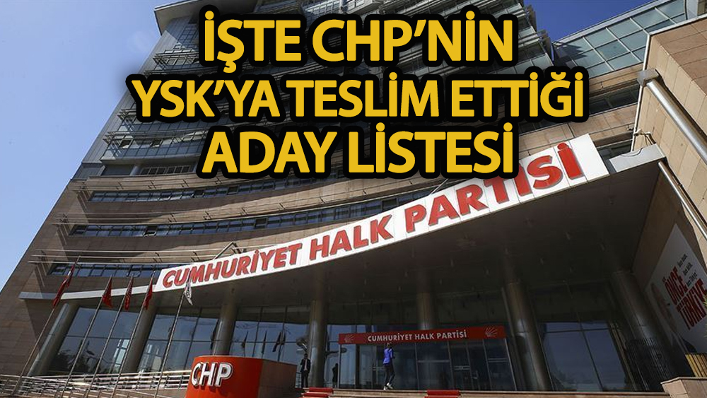 CHP milletvekili aday listesi!